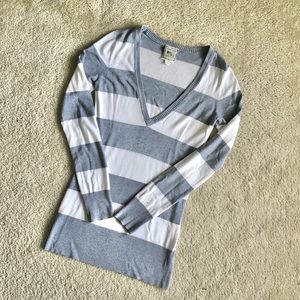 Heather Gray and White Stripe Tunic Mini Dress